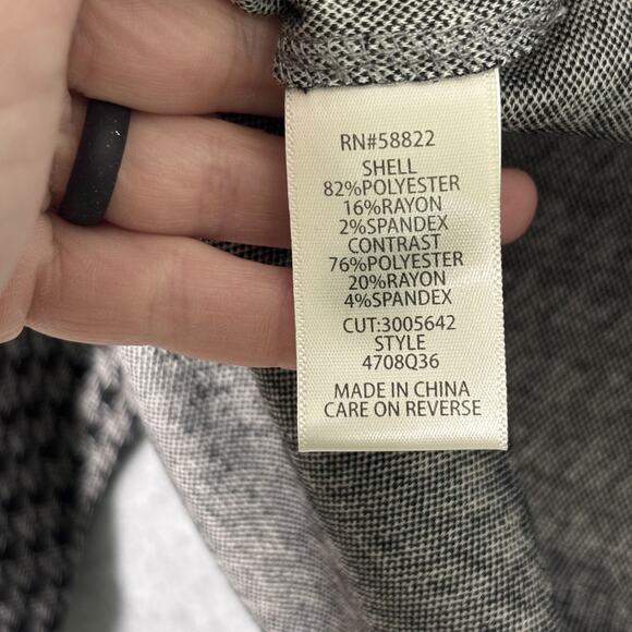 Max Studio Top Small Knit High Neck Houndstooth Preppy Academia Dark Maximalist - Picture 10 of 13